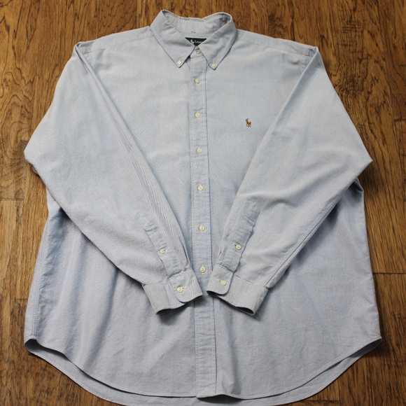 Ralph Lauren YARMOUTH long sleeve button down shirt, men's XL size cotton white type Vintage Second Hand main image 0